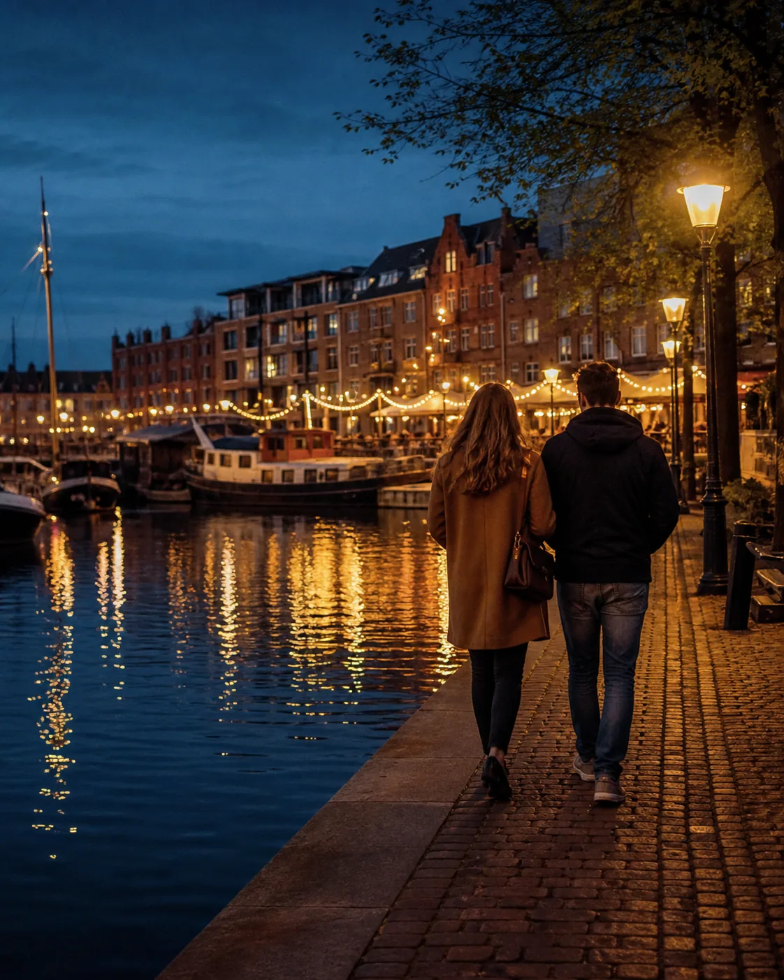 Avondlicht aan de Piushaven